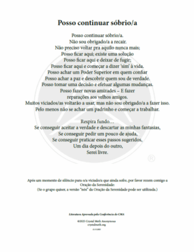 Posso continuar sóbrio/a