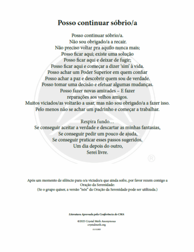 Posso continuar sóbrio/a